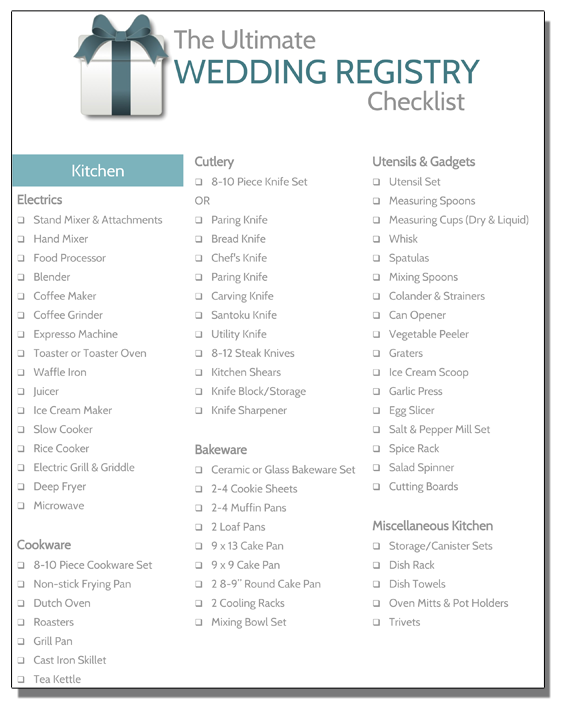 wedding registry checklist williams sonoma