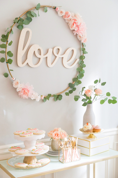 Floral Hoop for Bridal Shower