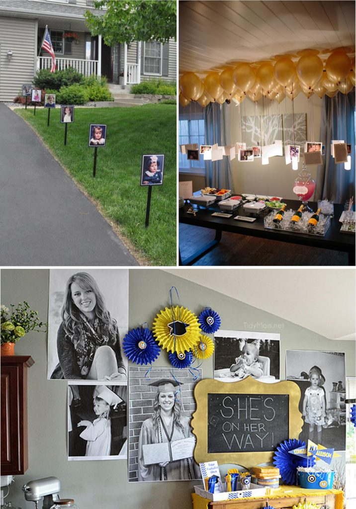 Photo Displays at a Graduation Party