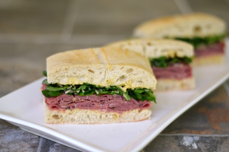 Summer Baby Shower Recipes - Roast Beef & Arugula Sandwich