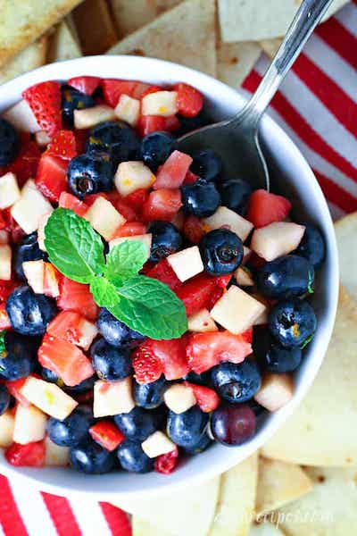 Festive Fruit Salsa with Homemade Cinnamon Chips — Let's Dish Recipes