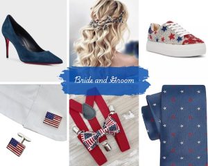 July 4th wedding bride and groom