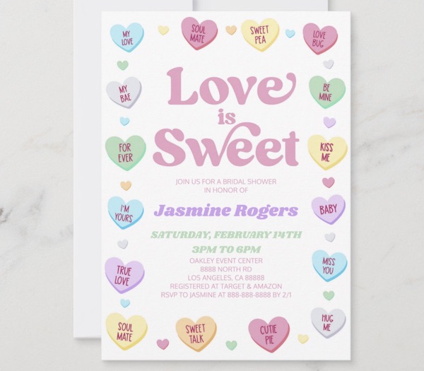 conversation heart invites