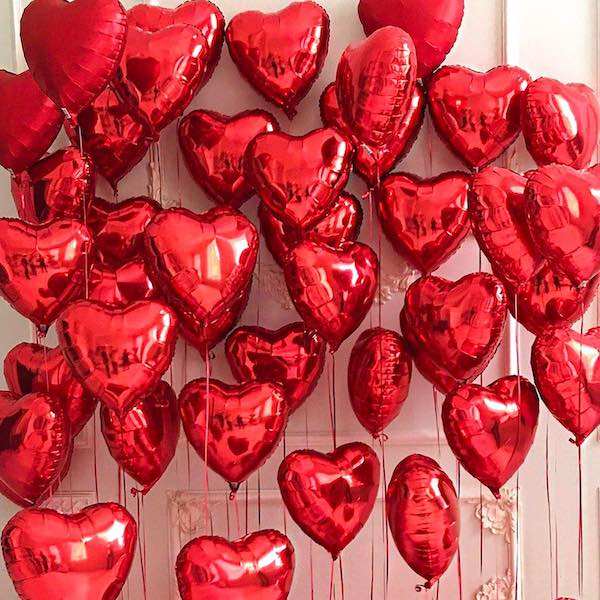 heart-shaped balloons