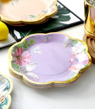 floral paper plates 