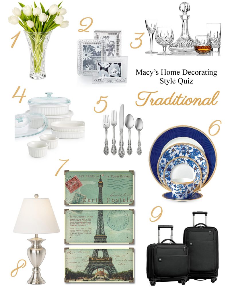 What’s Your Home Decorating Style? Take Macy’s Home Decorating Quiz! | Traditional Home Décor | from RegistryFinder.com