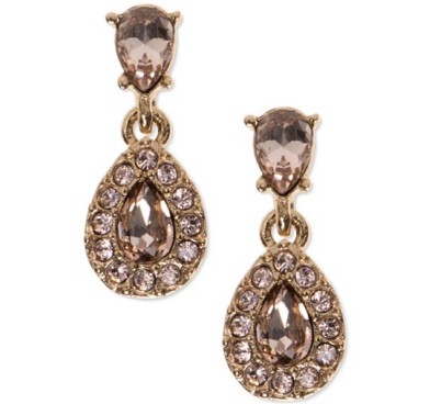 and Givenchy Gold-Tone Chocolate Crystal Teardrop Earrings