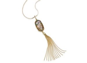 and INC International Concepts Gold-Tone Shell Stone and Tassel Lariat Long Length Necklace
