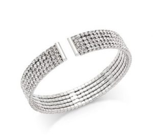 INC International Concepts Silver-Tone Multi-Crystal Cuff Bracelet