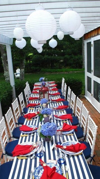 Red, White and Blue Table  for baby shower