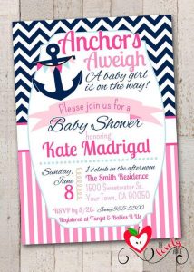 Nautical Baby Shower Invites for a Girl