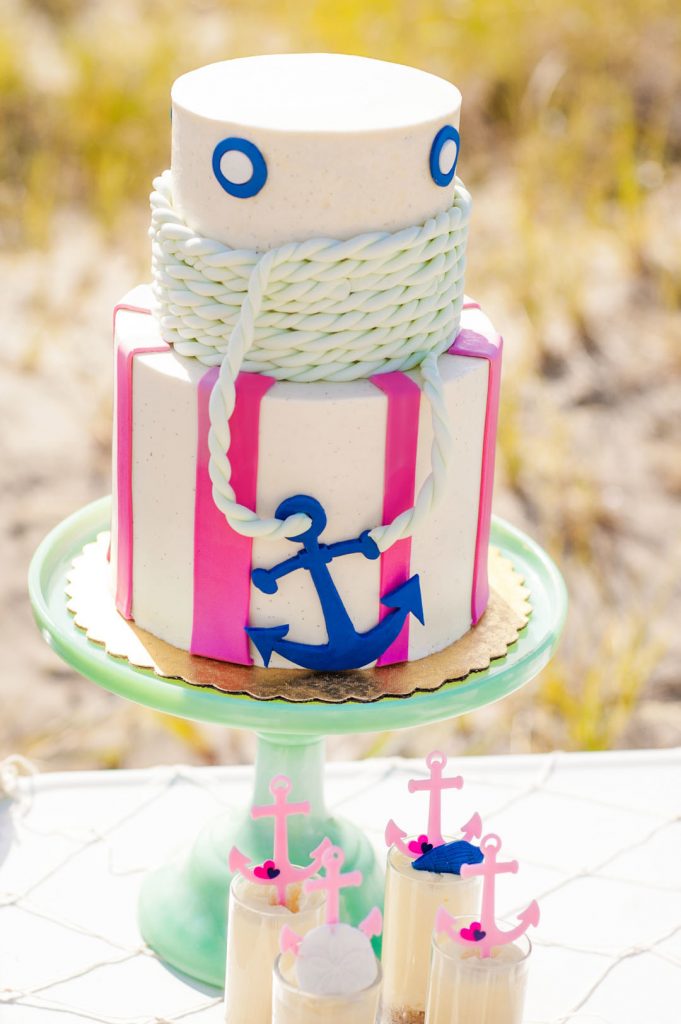 Baby Girl Nautical Cake for baby shower