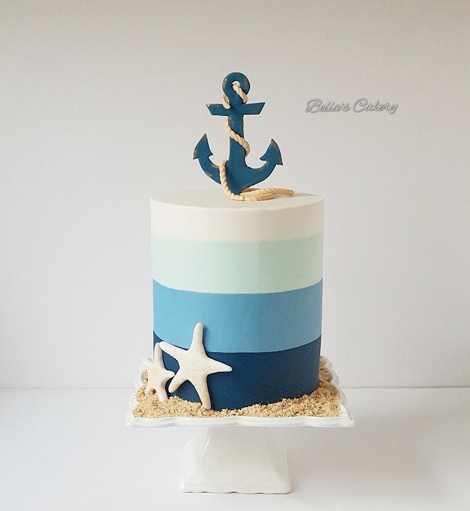 Baby Boy Nautical Cake for Baby Shower