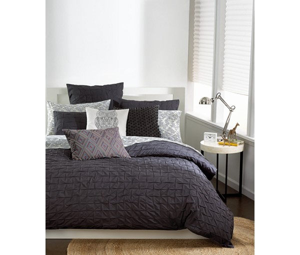 Bar III Box Pleat Carbon Duvet Covers