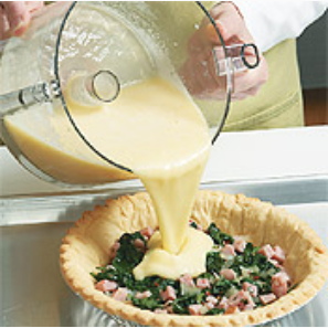 Light and Fluffy Ham and Spinach Quiche