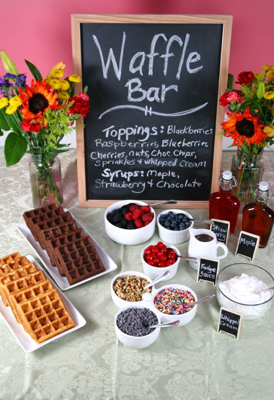 Waffle or Pancake Bar for a Bridal or Baby Shower
