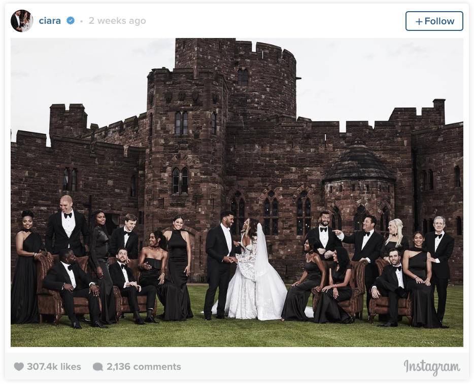 Russell Wilson and Ciara Wedding on Instagram