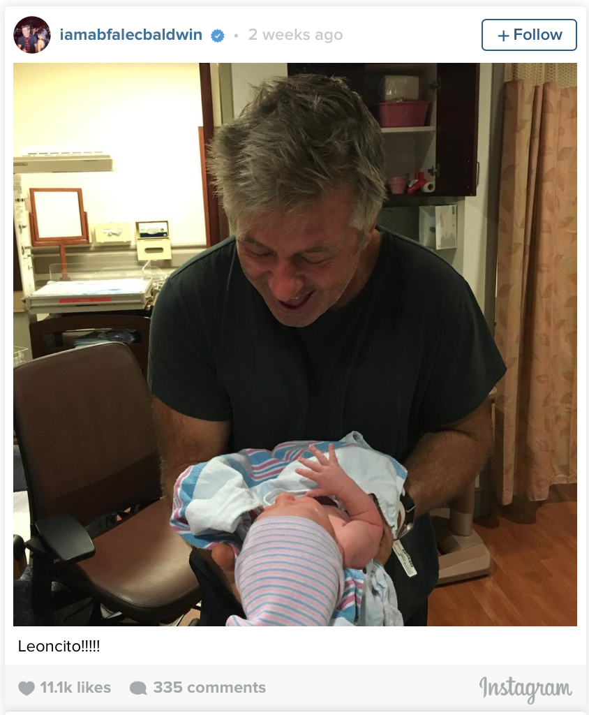  Alec Baldwin and wife Hilaria welcomed son Leonardo Angel Charles Baldwin on Monday, September 12th in New York City. 