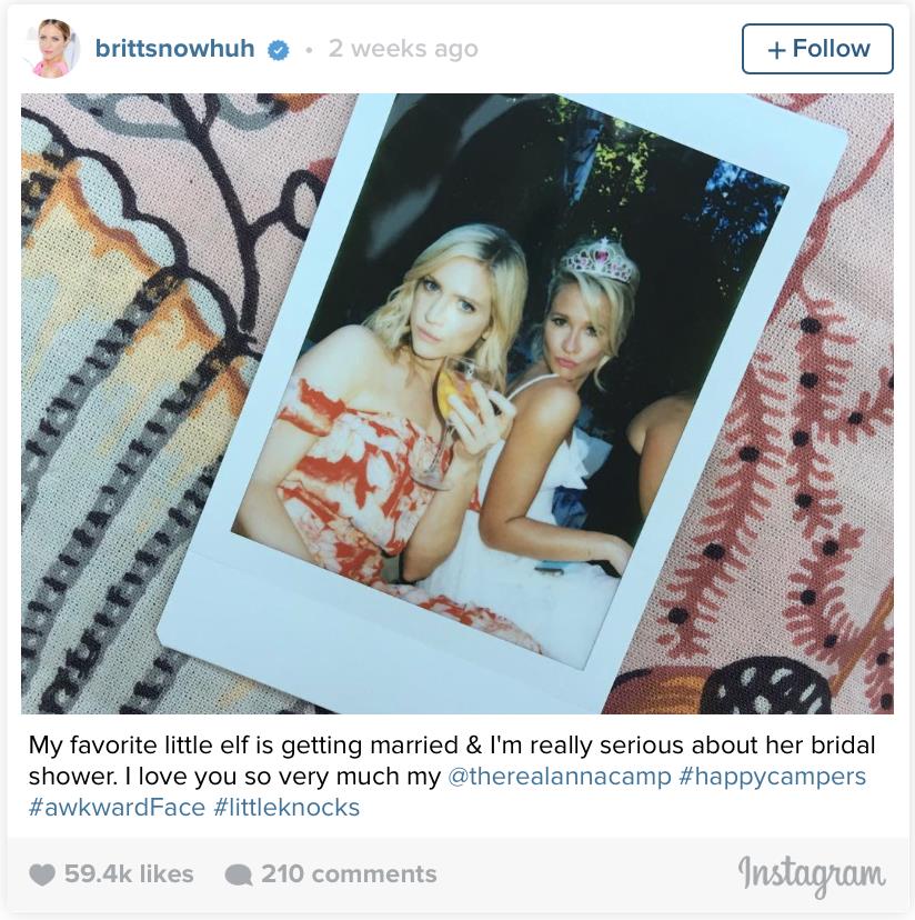 Costar Brittany Snow was along for the fun, and helped document the festivities via Instagram.