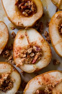 Light and Healthy Thanksgiving Sides and Desserts | Maple Vanilla Baked Pears