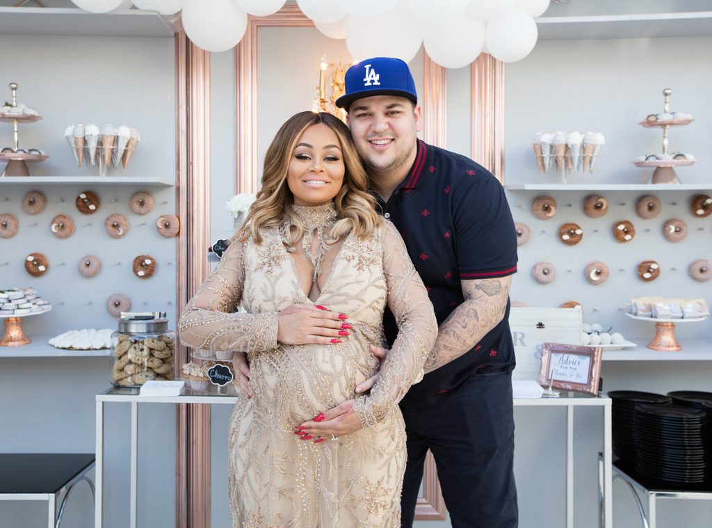 Blac Chyna (pictured here with boyfriend Rob Kardashian) wasn’t shy about showing off her baby bump before daughter Dream arrived