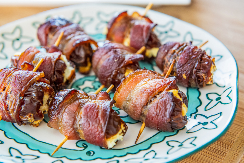 These Bacon Wrapped Dates are easy as pie (and delicious as pie too!) | Simple and Delicious Holiday Recipes from RegistryFinder.com