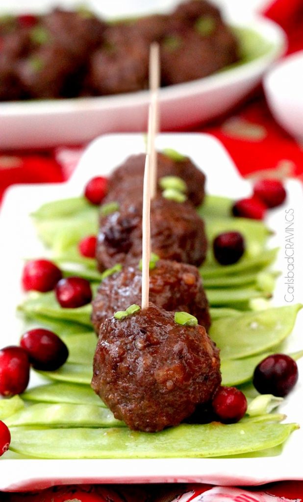Easy and delicious recipes to help you win the holidays this year! | Sweet and Spicy Cranberry Meatballs