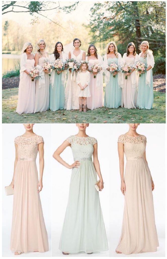 different colored bridesmaid dresses