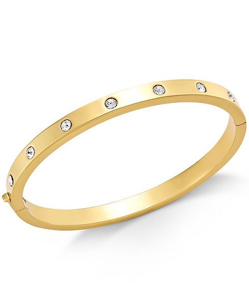 kate spade new york Gold-Tone Bezel-Set Polished Bangle Bracelet