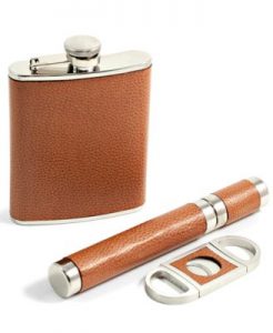 Bey-Berk 6 Ounce Flask, Cigar Tube and Cutter Gift Set