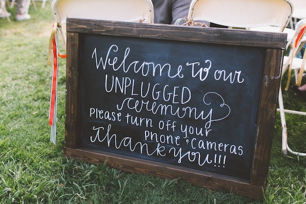 Unplugged Weddings | Chalkboard Wedding Sign | Wedding Etiquette