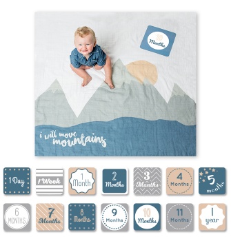 Swaddle Blanket and Monthly Cards Set | 2017 Best New Baby Products