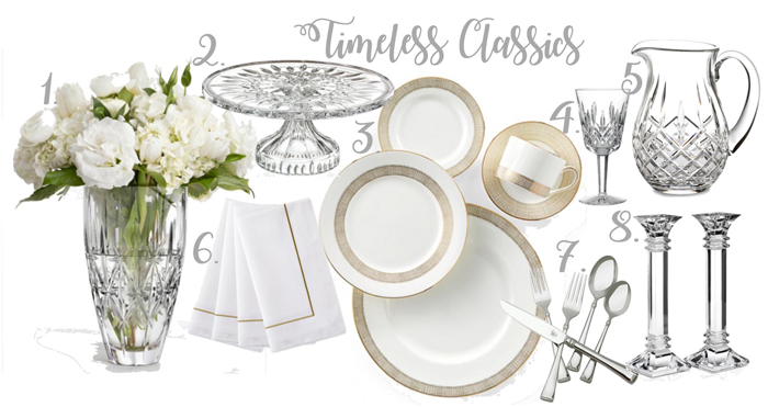 Classic table setting | Waterford crystal | Wedgewood Dinnerware | Vera Wang Dinnerware | Waterford candlesticks | Crystal cake stand