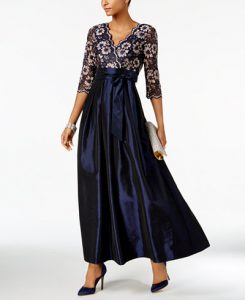Jessica Howard Sequined Lace A-Line Gown