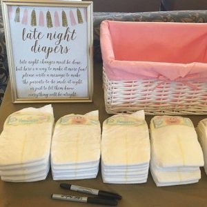 Late Night Diaper Game | Notes for Mom and Dad | Coed baby shower games