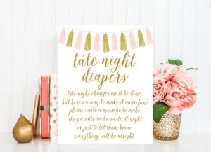Baby Shower Activities | Late Night Diaper Game | Notes for Mom and Dad