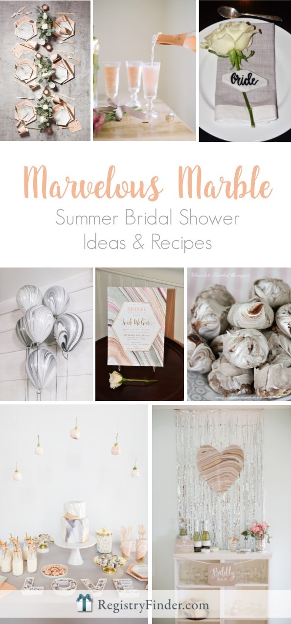 Marvelous Marble Summer Bridal Shower Theme | Ideas and Recipes from RegistryFinder.com