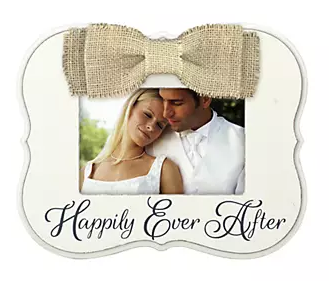 Maiden Burlap Bow Happily Ever After 4x6 Frame 