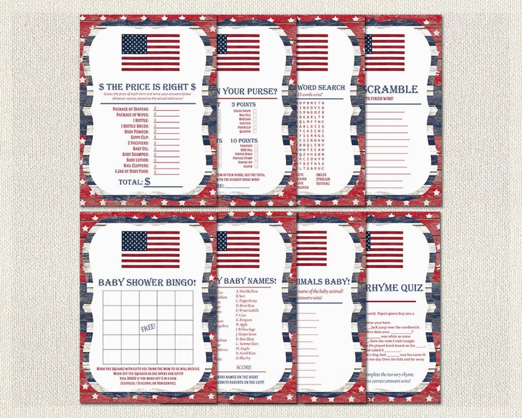 Patriotic Baby Shower Game