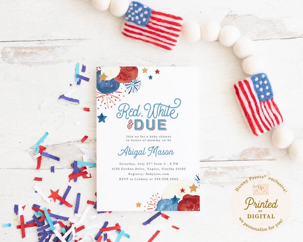 Patriotic Baby Shower Invitations