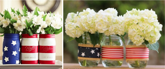 Mason Jar Decorations for Patriotic Baby Shower