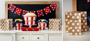 Popcorn Bar and Bags for Baby Showers