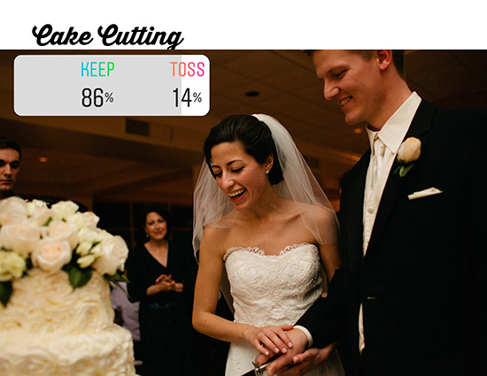 bride and groom cutting wedding cake