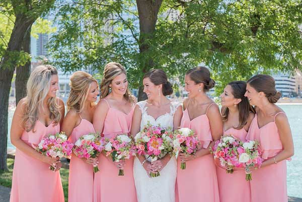 Bubblegum Pink Bridesmaid Dresses