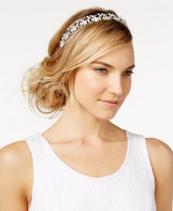 Josette rhinestone and pearl halo from Macy’s | Bridal Head pieces from Macy’s