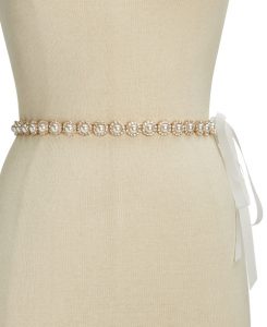 kate spade new york pearl and rhinestone ribbon belt | Bridal belts from Macy’s