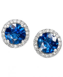 Velvet Bleau by EFFY Diamond and Sapphire Earrings from Macy’s | Bridal Earrings from Macy’s