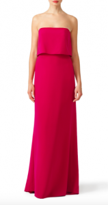 Affordable designer bridesmaid gown from Rent the Runway | Halston Heritage Pink Cerise Gown
