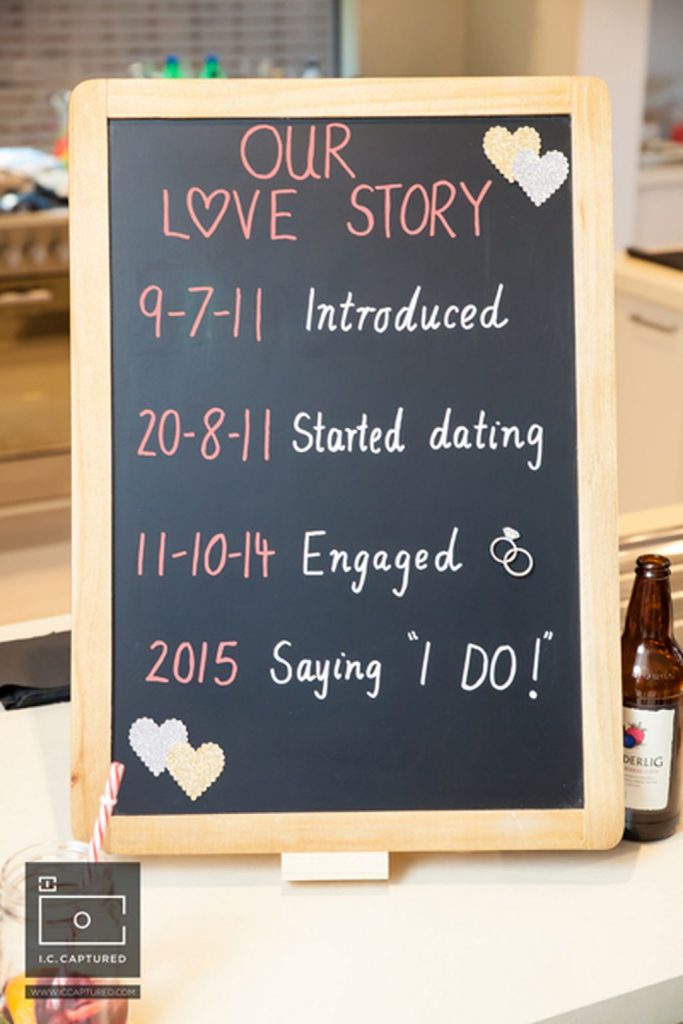 Announce Your Engagement on Social Media with a cute chalkboard sign