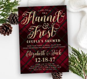 Flannel and frost bridal shower invitation | Winter Wedding Couples Shower